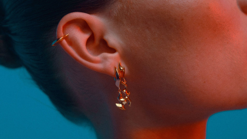 Organic shaped earrings