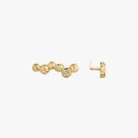 Wavy Gem Dots Earclimbers - Right ear
