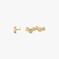 Wavy Gem Dots Earclimbers - Left ear