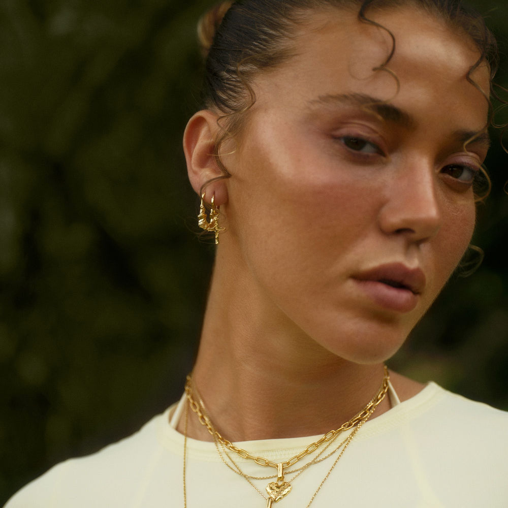 Cross Contrast Earring