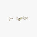 Wavy Gem Dots Earclimbers - Left ear